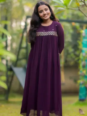 Lavender Pleated Kurti